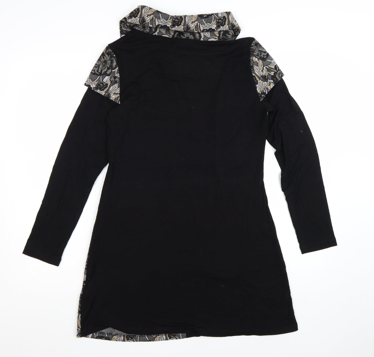 Joe Browns Women’s Black Floral A-Line Collared Long Sleeve Dress Size 12