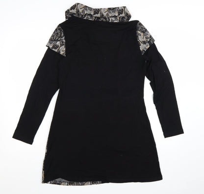Joe Browns Women’s Black Floral A-Line Collared Long Sleeve Dress Size 12
