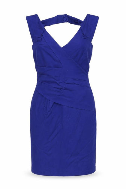 Reiss Women's Blue Bodycon Knee Length Sleeveless Dress UK 6