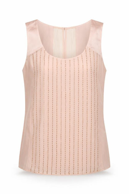 Coast Women's Pink Beaded Chiffon Camisole Top UK 12