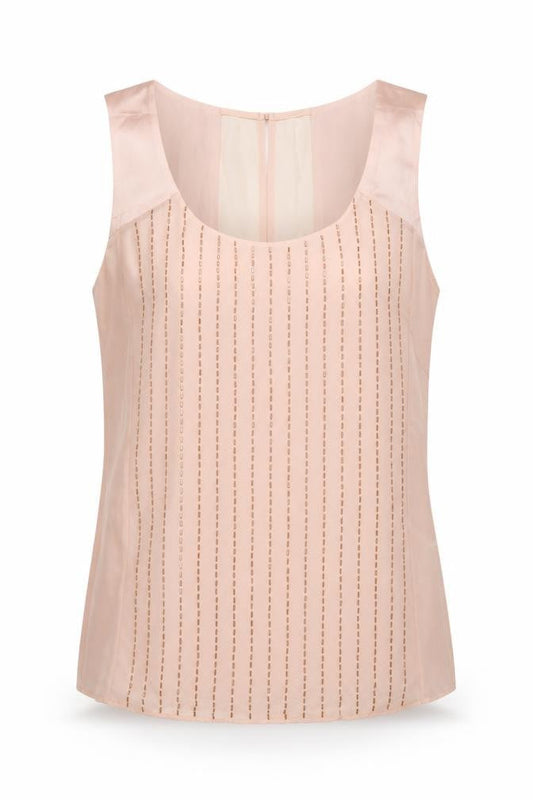 Coast Women's Pink Beaded Chiffon Camisole Top UK 12