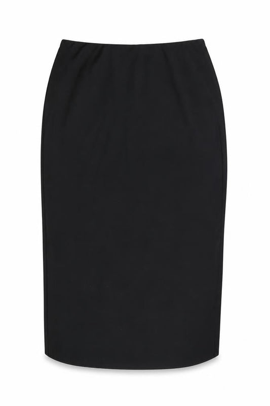 Front view of Red Herring Women’s Black, size UK 12, Pencil Midi Skirt