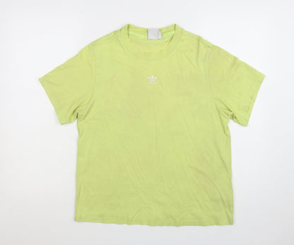 Adidas Women's Green Short Sleeve Cotton Sports T-Shirt Size 10