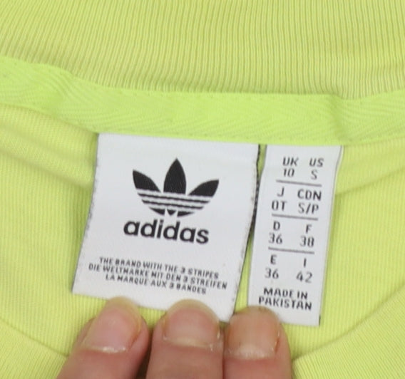 Adidas Women's Green Short Sleeve Cotton Sports T-Shirt Size 10