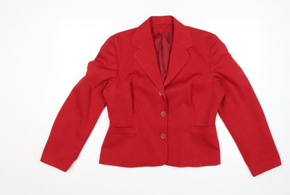 Dorothy Perkins Women's Red Blazer UK 14 Single-Breasted Classic Fit