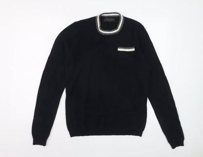 Rag & Bone Men's Black Knit Crew Neck Pullover Jumper Size L