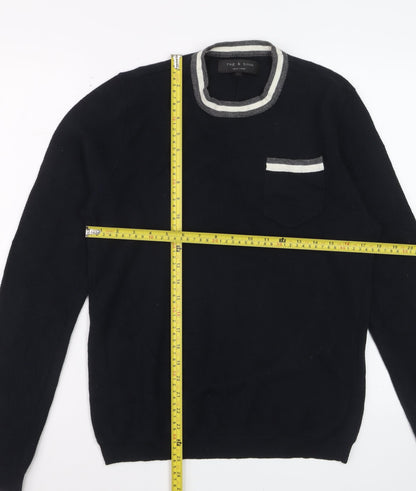 Rag & Bone Men's Black Knit Crew Neck Pullover Jumper Size L