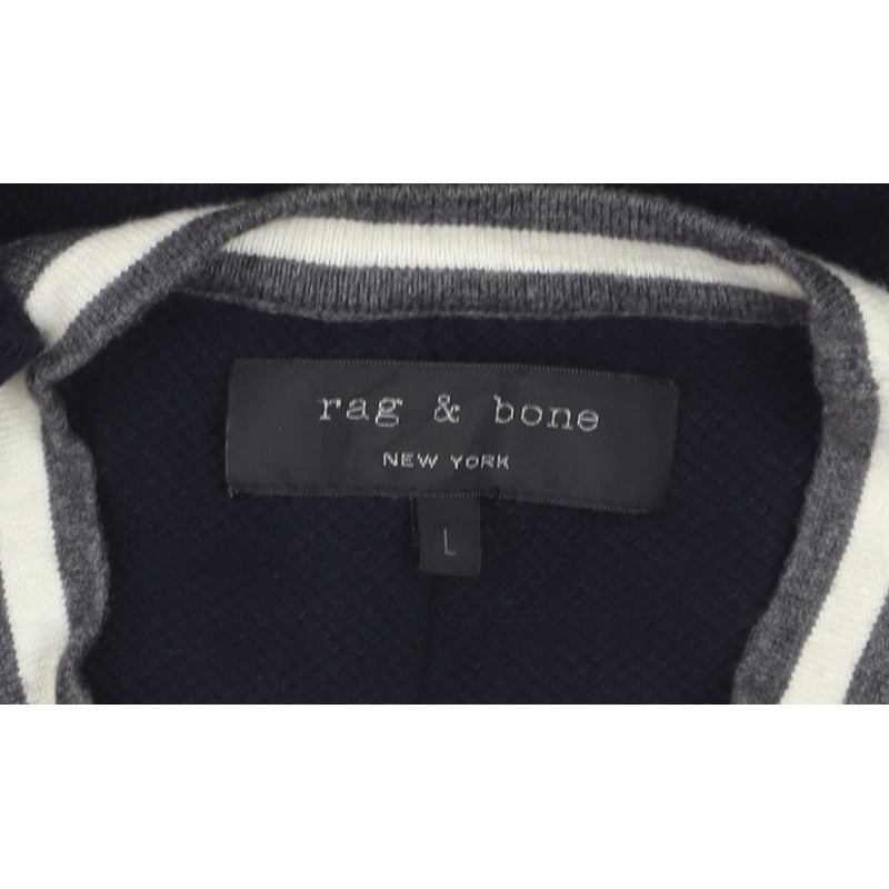 Rag & Bone Men's Black Knit Crew Neck Pullover Jumper Size L