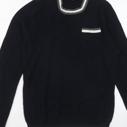 Rag & Bone Men's Black Knit Crew Neck Pullover Jumper Size L