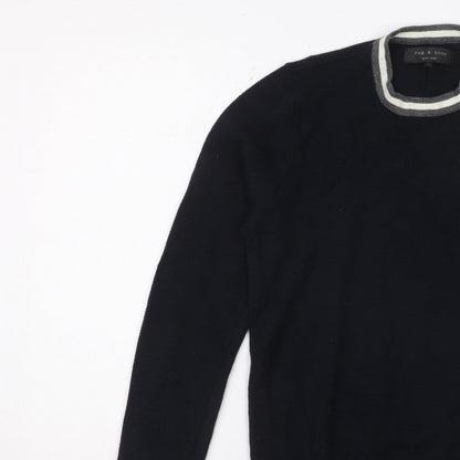 Rag & Bone Men's Black Knit Crew Neck Pullover Jumper Size L