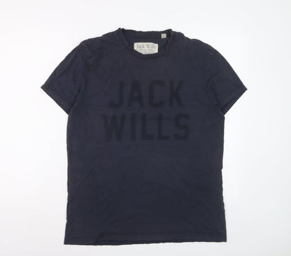 Jack Wills Men's Blue Cotton Crew Neck Short Sleeve T-Shirt M