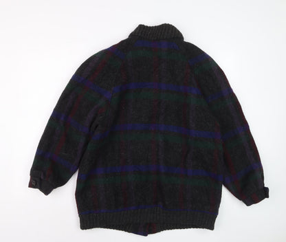 Braefair Women's Multicoloured Wool Check Mid-Length Jacket Size 12