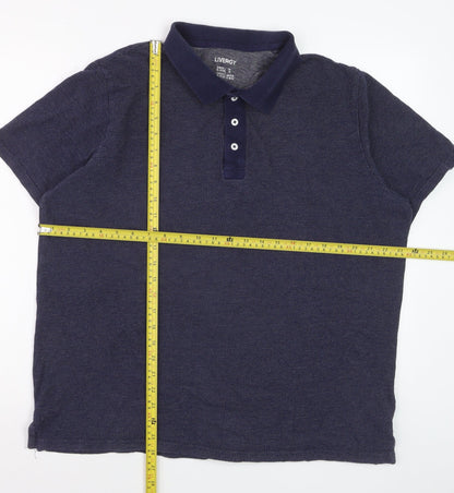 Livergy Men’s Blue Cotton Short Sleeve Polo Shirt XL