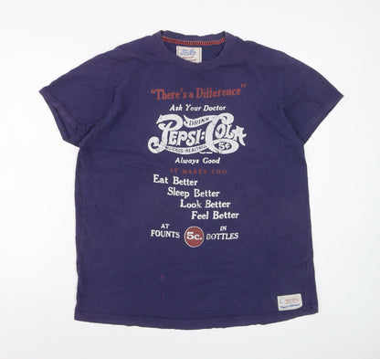 Pepsi Cola Men's Purple XXL Vintage Graphic Cotton T-Shirt