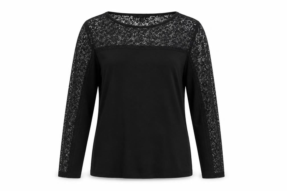 Coast Women Black Lace Long Sleeve Blouse Size 12 Elegant Top