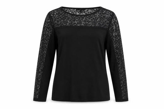 Coast Women Black Lace Long Sleeve Blouse Size 12 Elegant Top