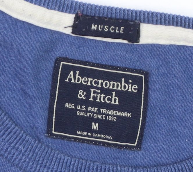 Abercrombie & Fitch Men's Blue Graphic Muscle Fit T-Shirt Size M