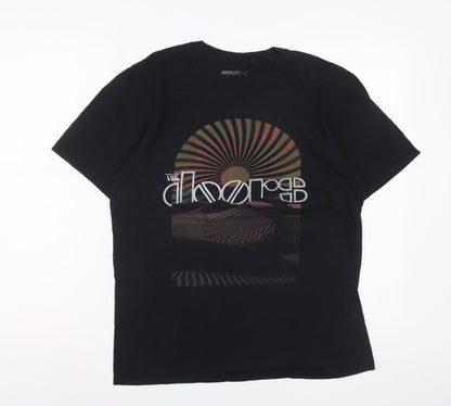 Absolute Cult Men's Black The Doors Graphic Band T-Shirt - Size M