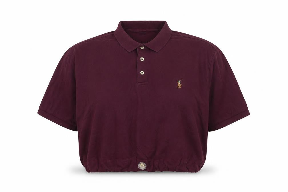 Ralph Lauren Women's Purple 2XL Slim Fit Cropped Polo Shirt