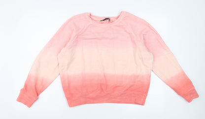 Marks and Spencer Women Pink Ombre Cotton Pullover Sweatshirt Size 16