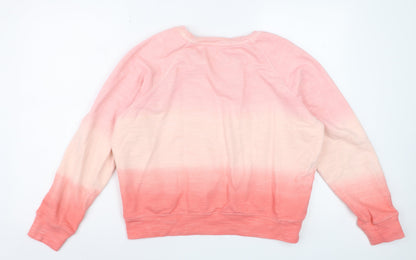 Marks and Spencer Women Pink Ombre Cotton Pullover Sweatshirt Size 16