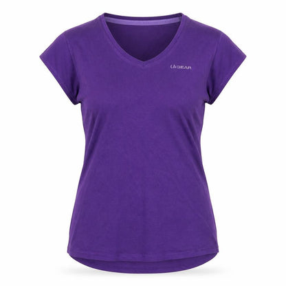 LA Gear Women's Purple V-Neck Short Sleeve Cotton T-Shirt UK 14