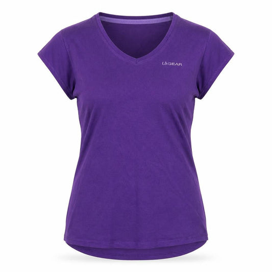 LA Gear Women's Purple V-Neck Short Sleeve Cotton T-Shirt UK 14