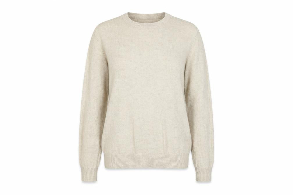 Marks & Spencer Women's Beige Lambswool Crew Neck Jumper Size S