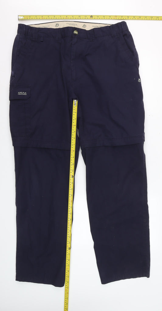 Craghoppers Men's Blue Convertible Cargo Trousers Size L 36 in