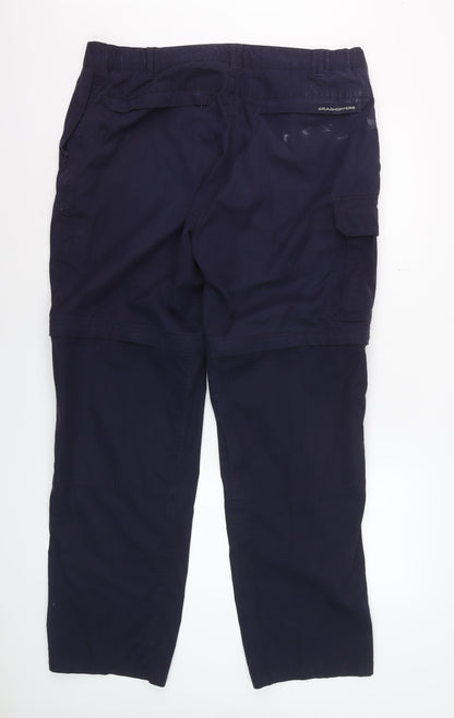 Craghoppers Men's Blue Convertible Cargo Trousers Size L 36 in