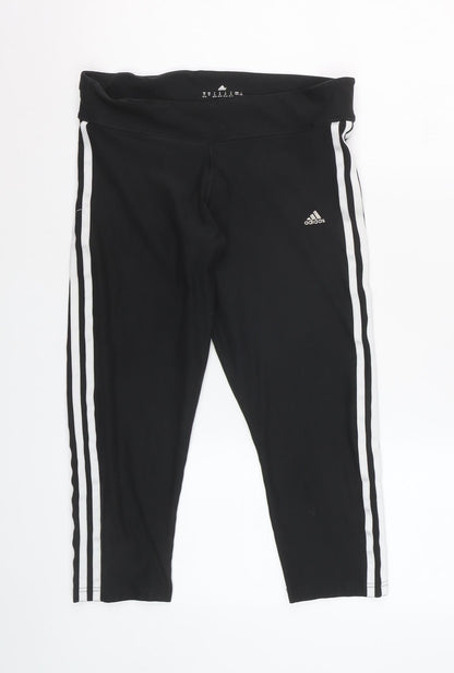 Adidas Women Black Capri Leggings Size 12-14 Climalite
