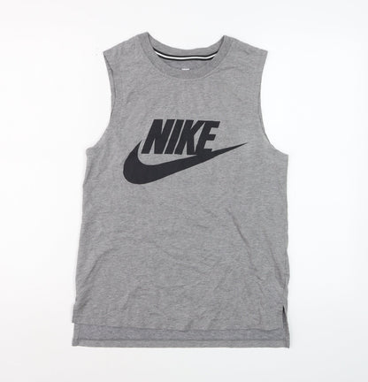 Nike Womens Grey Sleeveless Tank Top XS Basic Sportswear