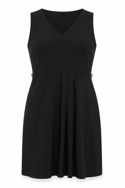 H&M Women’s Black Sleeveless Sheath Dress XL V-Neck Stretch Workwear