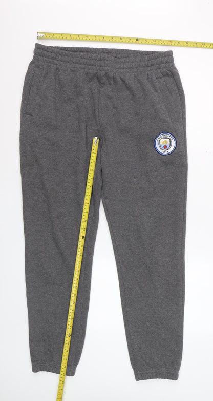 Manchester City Men Grey XL Jogger Trousers Fleece Lined
