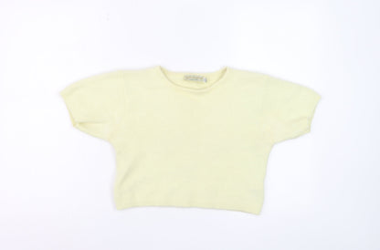 Charlotte Halton Women’s Ivory Angora Blend Cropped Knit Top M/L