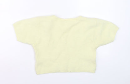 Charlotte Halton Women’s Ivory Angora Blend Cropped Knit Top M/L