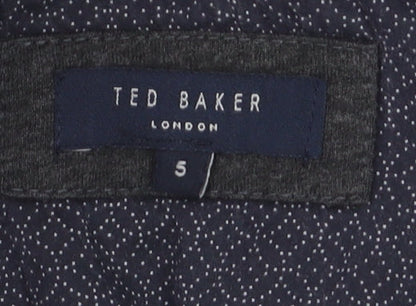 Ted Baker Men’s Grey Long Sleeve Polo Shirt Size L Cotton Blend