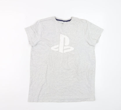 PlayStation Boys Grey 12-13 Years Logo Short Sleeve T-Shirt