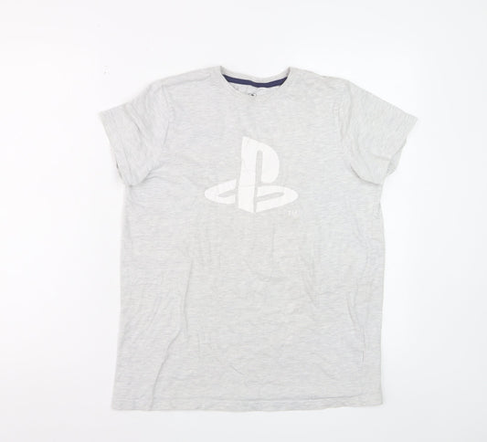 PlayStation Boys Grey 12-13 Years Logo Short Sleeve T-Shirt