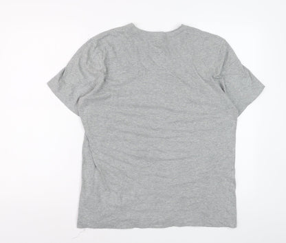 Nike Men's Grey Cotton Crew Neck Short Sleeve Sports T-Shirt M