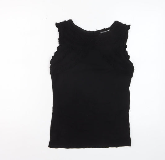 Warehouse Womens Black Sleeveless Basic Top UK 10 Viscose