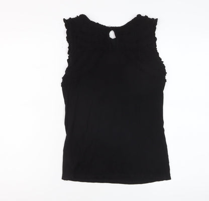 Warehouse Womens Black Sleeveless Basic Top UK 10 Viscose