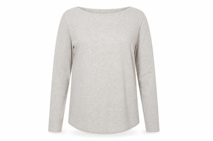 FatFace Womens Beige Long Sleeve Cotton Elastane Basic T-Shirt Size 14