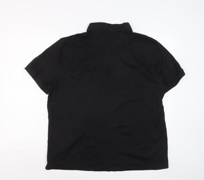 Calvin Klein Men's Black Liquid Touch Polo Shirt XL 100% Cotton