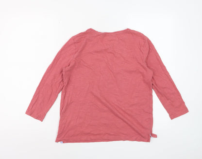 Crew Clothing Women’s Pink Cotton 3/4 Sleeve Basic T-Shirt Size 10
