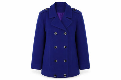 Talbots Women's Blue Wool Pea Coat Size 10 Double-Breasted Classic