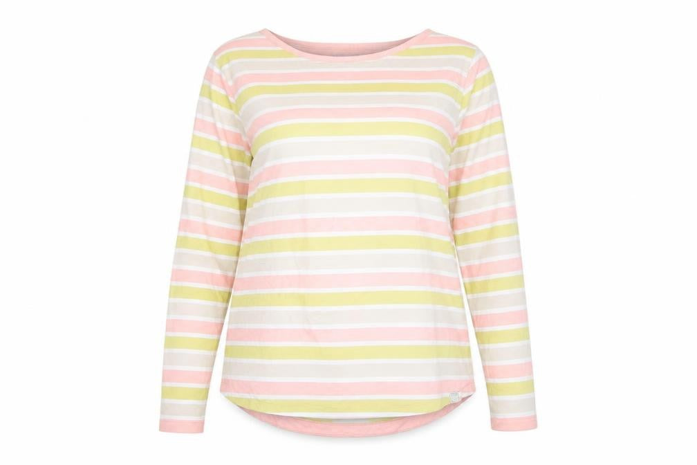 Fat Face Women’s Multicoloured Striped Long Sleeve Cotton T-Shirt Size 12