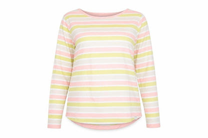 Fat Face Women’s Multicoloured Striped Long Sleeve Cotton T-Shirt Size 12
