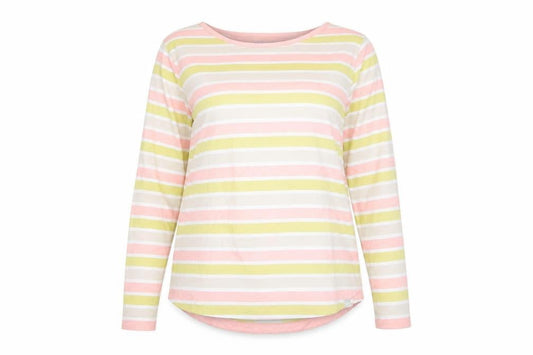 Fat Face Women’s Multicoloured Striped Long Sleeve Cotton T-Shirt Size 12