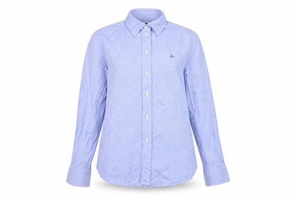 Lloyd’s Women Blue Cotton Long Sleeve Button-Up Shirt Size 14